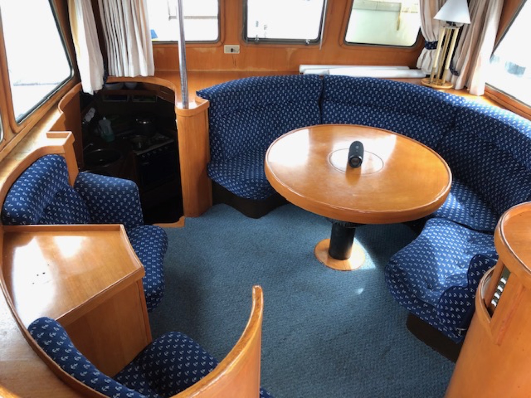 Yacht at anchor calm evening